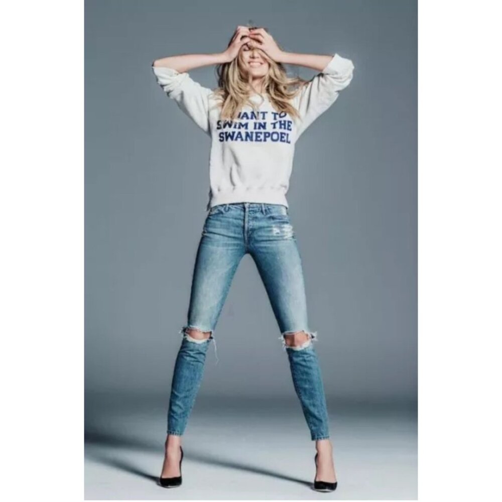 Mother Jeans X Candice Swanepoel THE STUNNER in Hijacking The Runway Wash